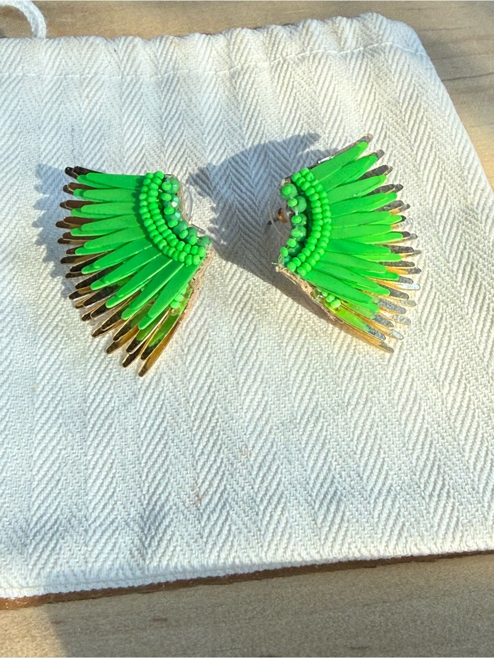 Mignonne Gavigan Mini Madeline Earrings in Limited Edition Lime Gold